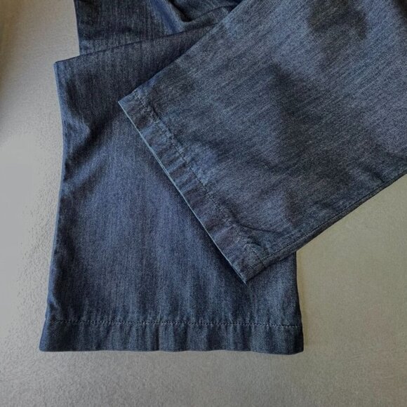 Frame Women's Denim Pants Size 34 Pleated Wide Leg Medium Wash Blue Denim Jeans - Picture 10 of 11